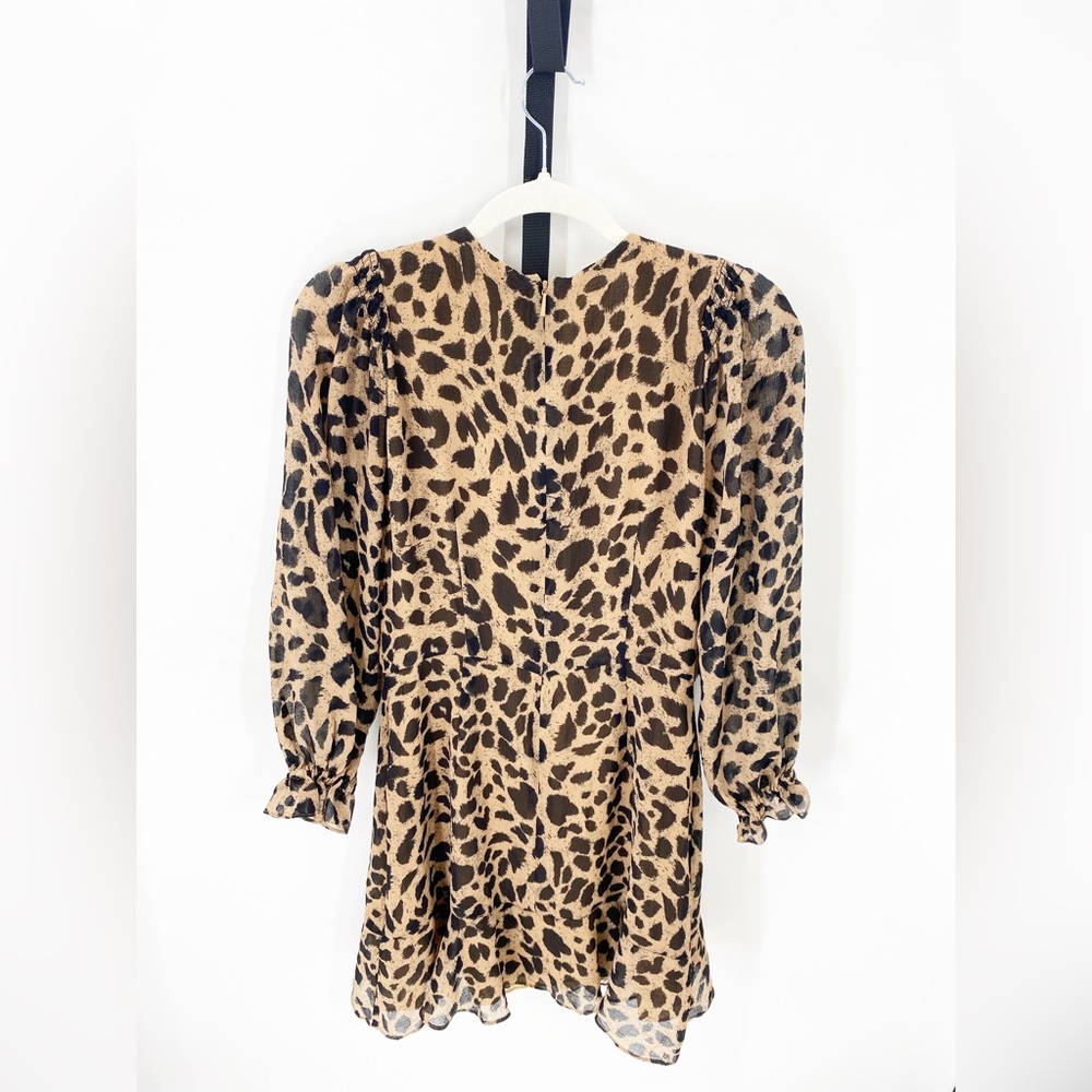 Whistles Brushed Cheetah Flippy Dress Sz 8 - Picture 7 of 9